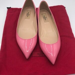 Valentino Pink Patent Pointed-Toe Flats